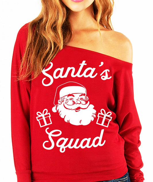 SANTA'S SQUAD Christmas Slouchy Sweatshirt