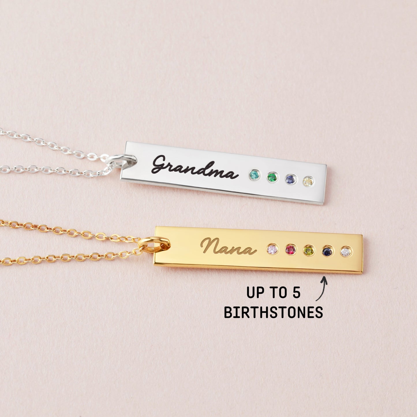 Mom Necklace Birthstone, Birthstone Bar Necklace, Mom Jewelry